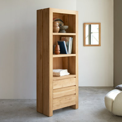 Moscatello 200cm H x 75cm W Solid Wood Bookcase