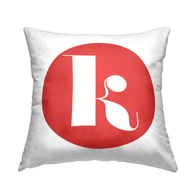 Red Initial Throw Pillow