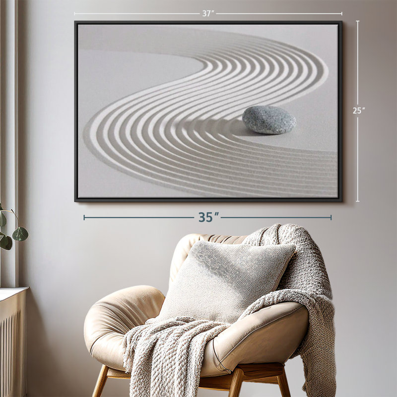 «Zen Stone On Sand», H 25 po x l 37 po