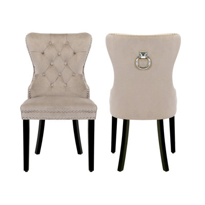 Chaise parsons rembourrée en velours Kirsten
