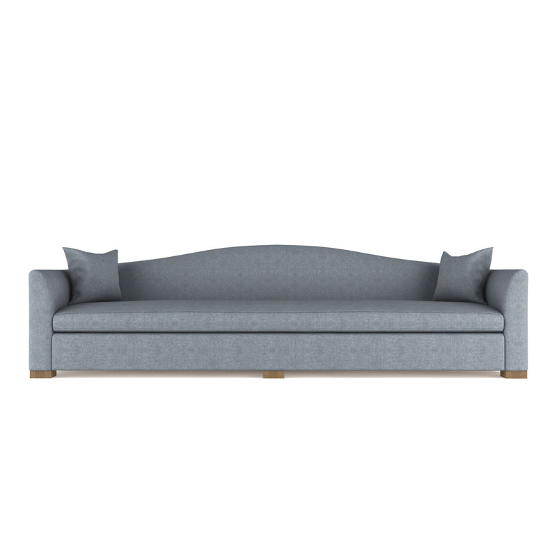 Canapé extra long Horatio Camelback Taper, H 33 po x l 120 po x P 36 po, Patiné, Brume moelleuse en velours