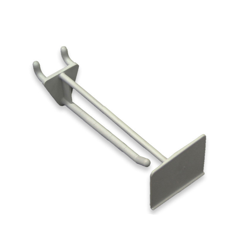 White 6-Inch Plastic and Metal Pegboard Scan Hook