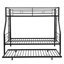 Lit simple superposé au dessus d'un lit double avec lit gigogne en métal, aucun sommier requis, assemblage facile
