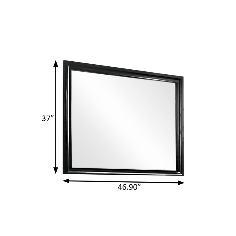 Miroir contemporain l 46,9 ", noir