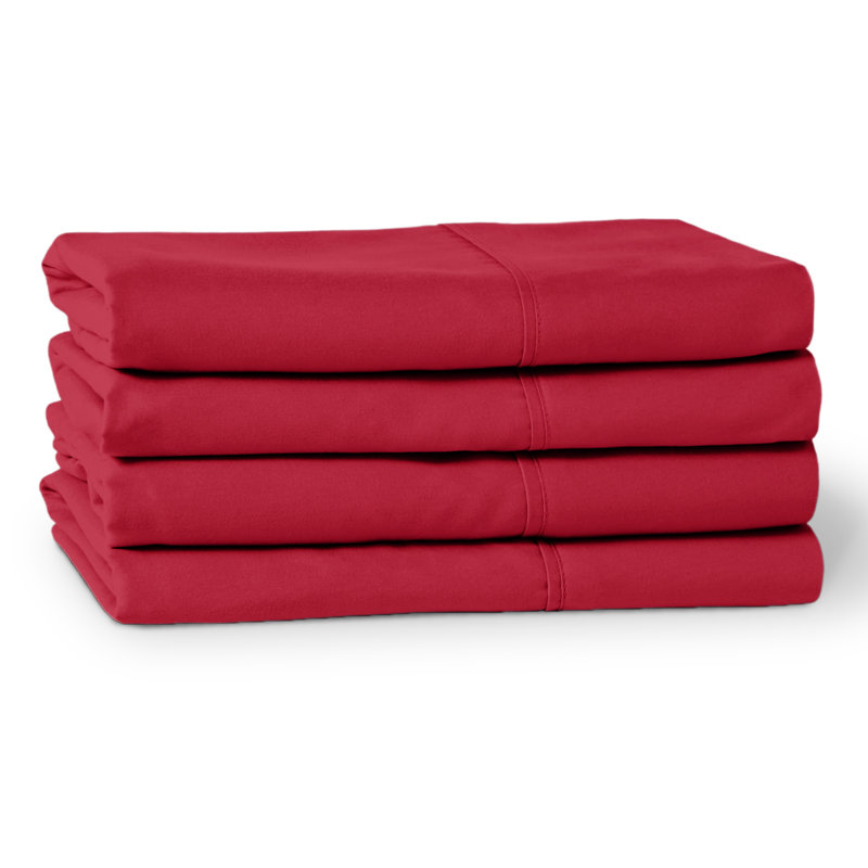 Ultra-Soft Microfiber Pillowcase, Red, 4 Standard Pillowcases