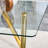 71-Inch Tempered Glass Dining Table With Sturdy Metal Legs, Safe And Durable, Transparent And Easy To Clean-1269349057