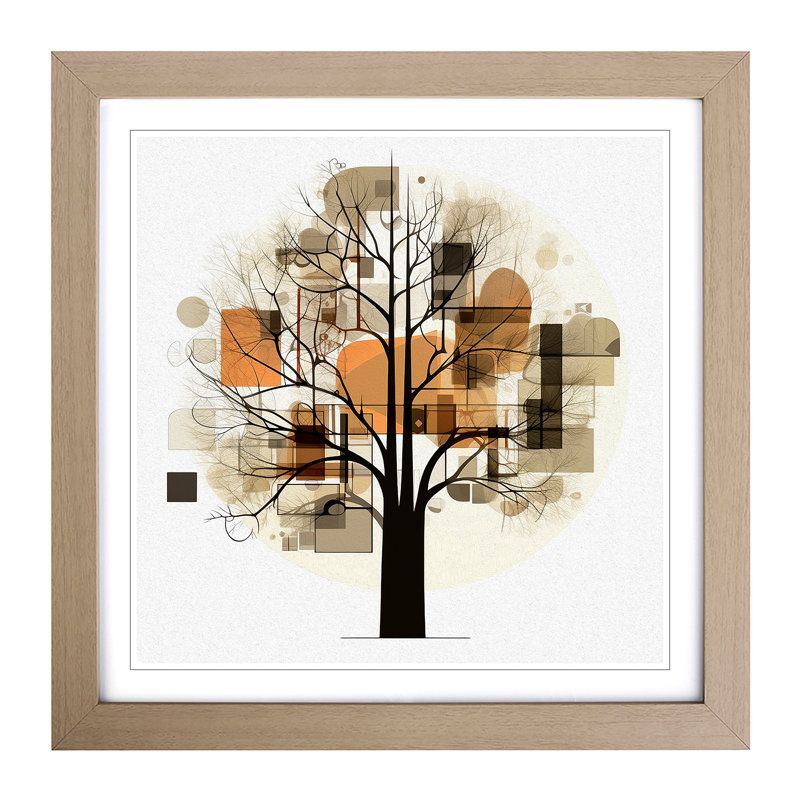 Tree Constructivism - Framed Print, Oak