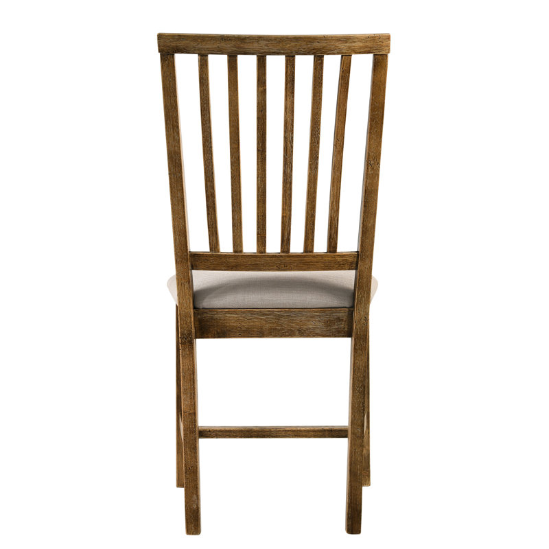 2 chaises d'appoint de salle à manger - Lin brun clair et chêne vieilli 2