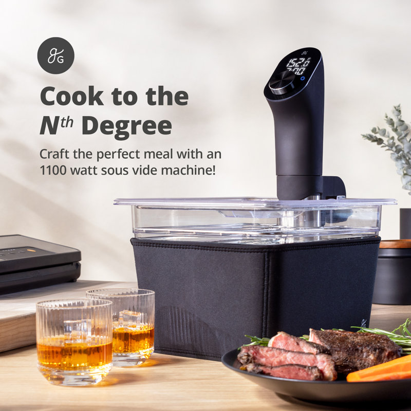 Immersion Sous Vide Cooker, 1100W Precision Temperature Control, Ultra-Quiet Brushless Motor, Compatible with most Cooking Pots – Greater Goods