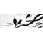 Silhouette d'oiseaux - décor encadré mat noir et blanc