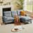86.22" Chenille Sectional Sofa With Ottoman-30534545