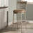 Swivel Upholstered Counter Stool with Metal Frame-41670433