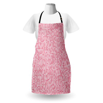 East Urban Home Pink and White Apron, Cooking Gardening, Adult Size, Pale Pink