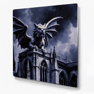 Art mural gris en métal Sci Fi Gargoyle