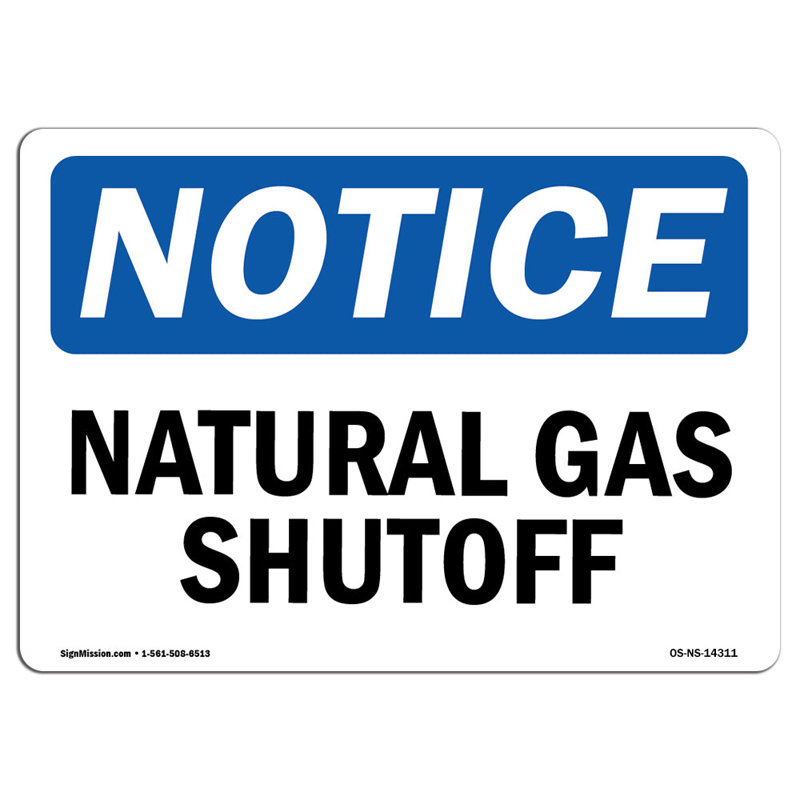 Panneau d'arrêt de gaz naturel