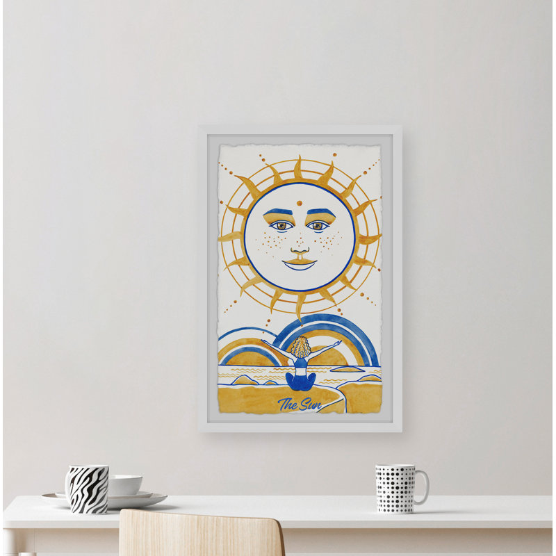 «Here Comes the Sun» - Reproduction d'art graphique sur papier encadré, H 36 po x l 24 po x 1,5 po