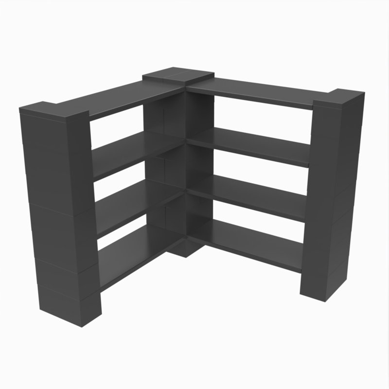 Étagère de coin à 4 niveaux, Gris foncé