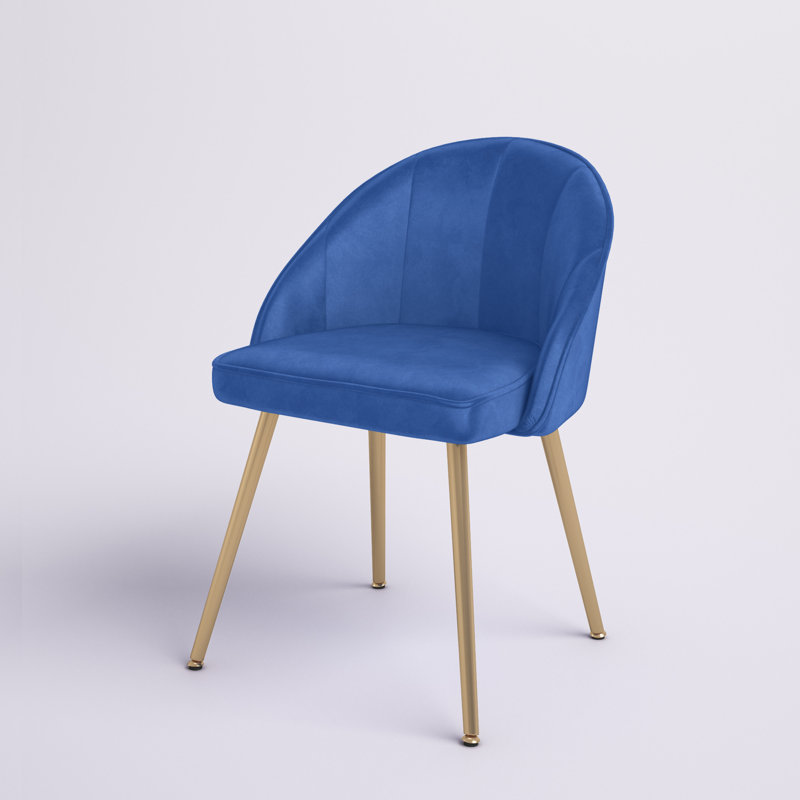 Cohen 17.72'' H Velvet Upholstered Side Chair, Blue