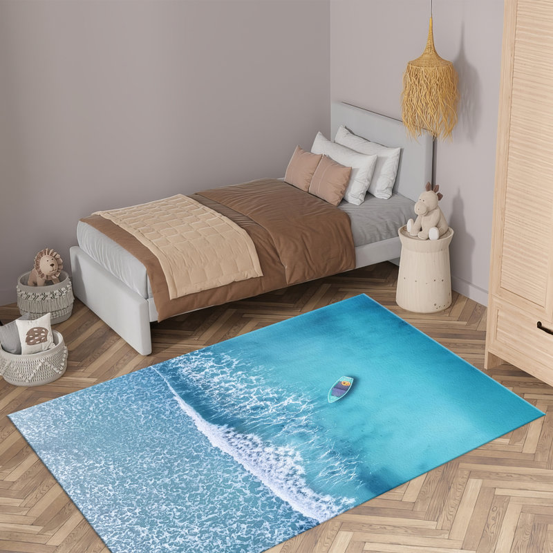 Vibrant Abstract Print Non-Woven Soft Type Rug Perfect for Home or Office Decoration, Rectangle 2'8" x 3'11"