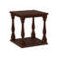 Table d'appoint, 2 niveaux, table de bout, table d'appoint, carré, table de chevet, chambre à coucher, lampe, placage brun, traditionnel