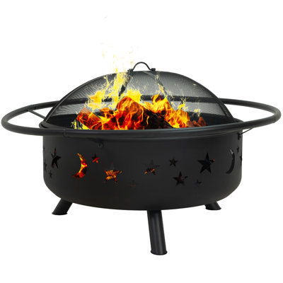 Cosmic 42" Large Outdoor Fire Pit - Black - 31" Bowl Diameter