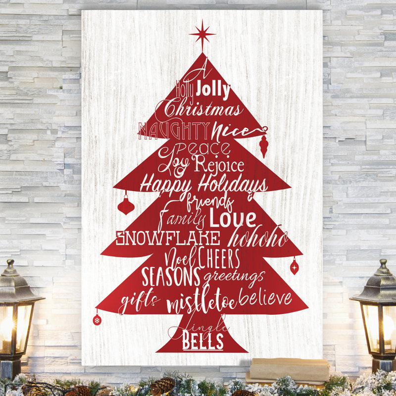 " Holly Jolly Christmas Tree ", 27" H x 18" W x 1" D