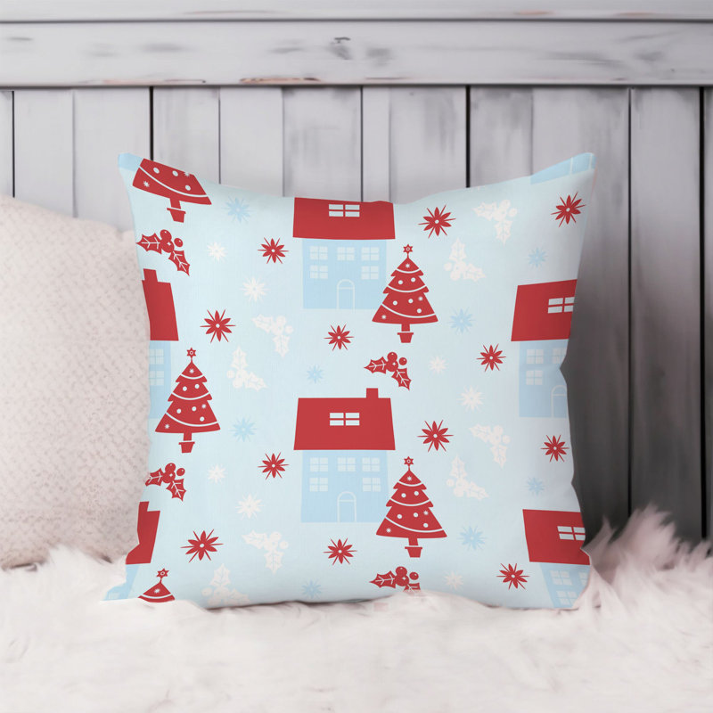 Holiday Christmas House Pattern II Modern, 16"H x 16"W