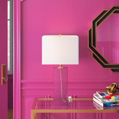 Lampe de table grise / transparente 28,5 po.