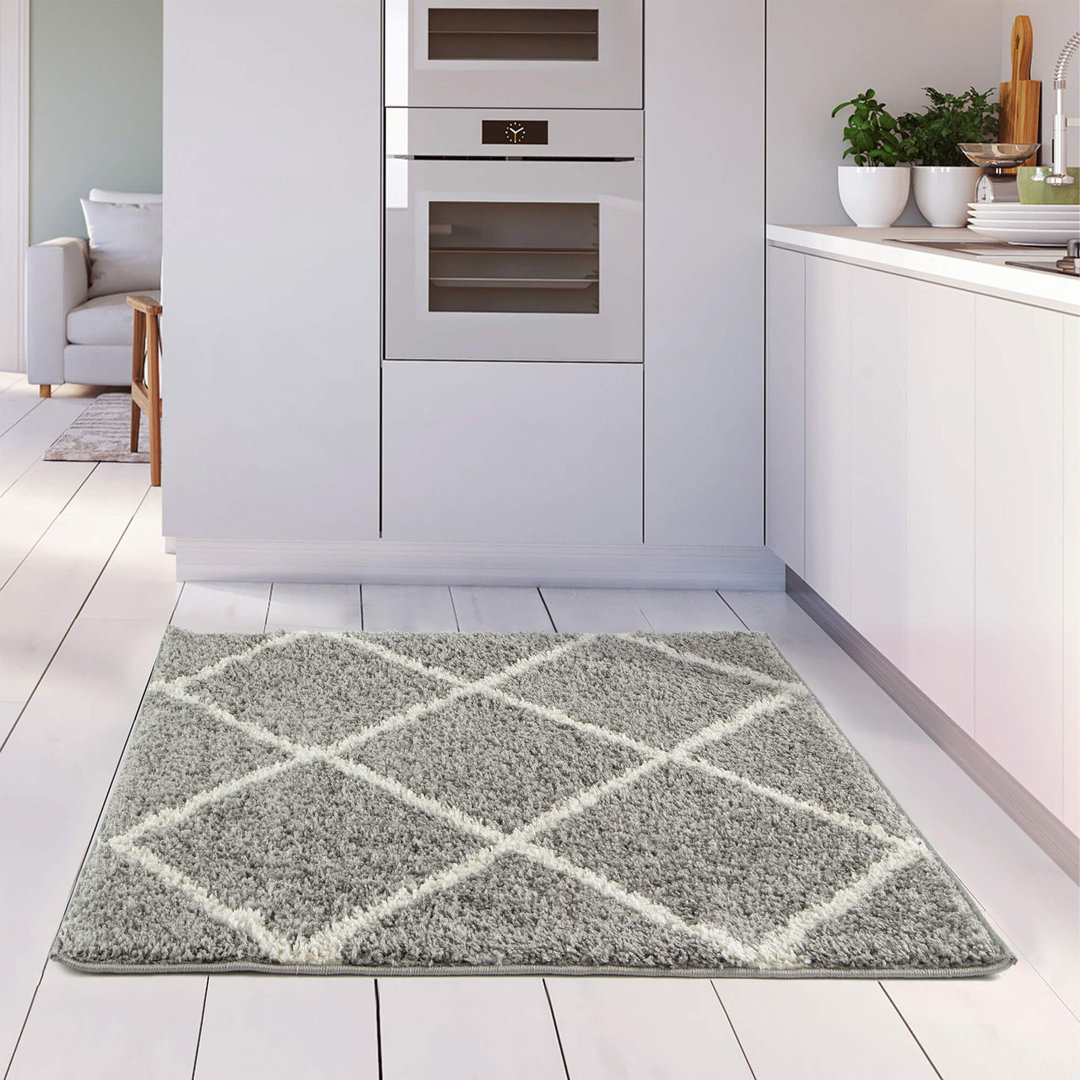 Myshaggy Collection Rugs Diamond Design in Grey