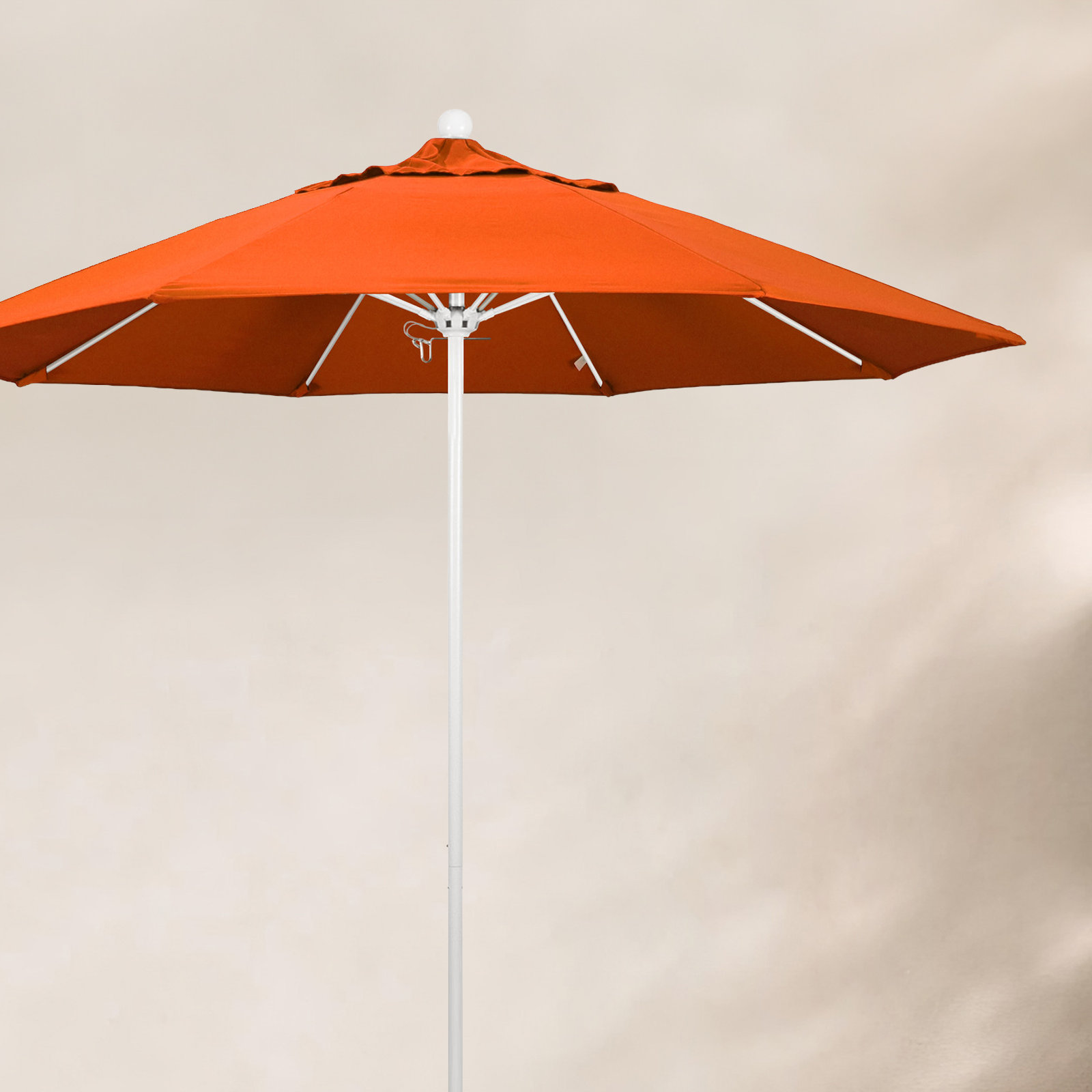 Maria 9' Sunbrella® Umbrella, White, Canvas Charcoal Sunbrella® Canvas