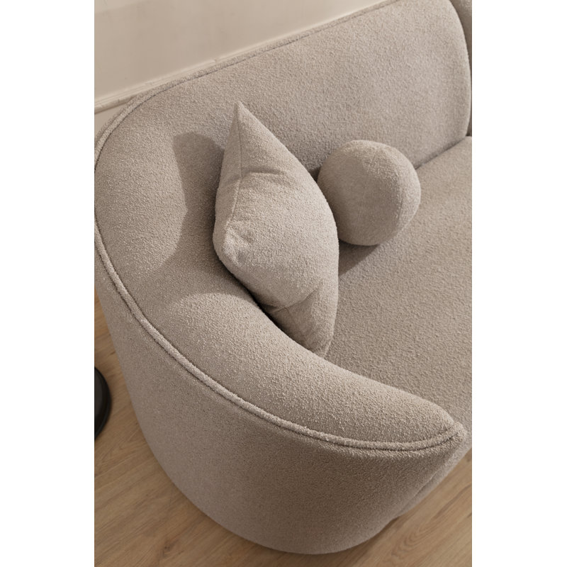 Aodh 2 - Piece Upholstered Sectional, Ivory Boucle, Right Hand Facing