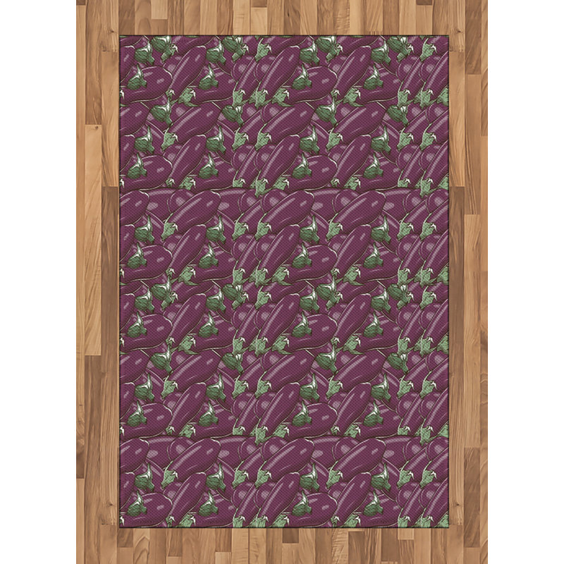 Tapis décoratif aubergine, Rectangle— 4 pi x 5 pi 8 po