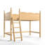 Lit mezzanine double en bois massif avec barrières de sécurité sur toute la longueur et rangement sous le lit-1303979321