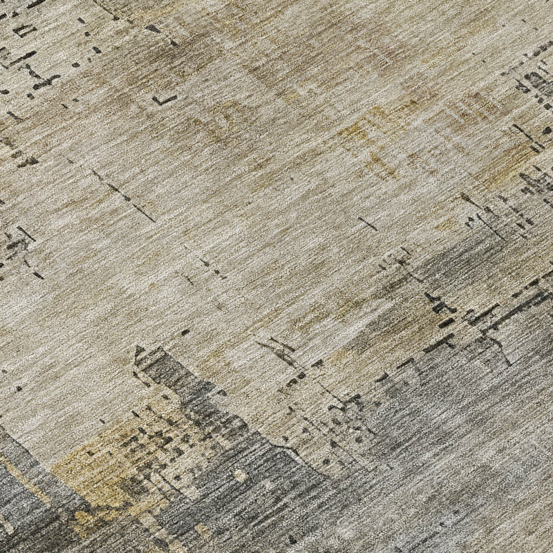 Machine Washable Indoor/Outdoor Claudian ACN1650 Pewter 1'8" x 2'6" Rug, Rectangle 9' x 12'