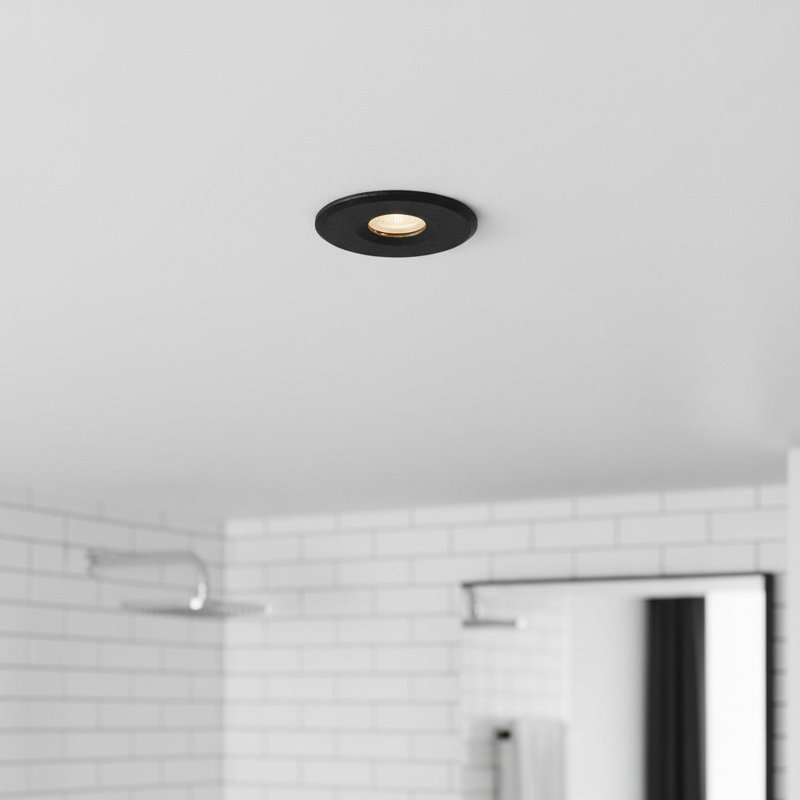UltraBeam 3 Watt LED Recessed Ceiling Downlight - IP65 Waterproof for Outdoors and Bathrooms, Black