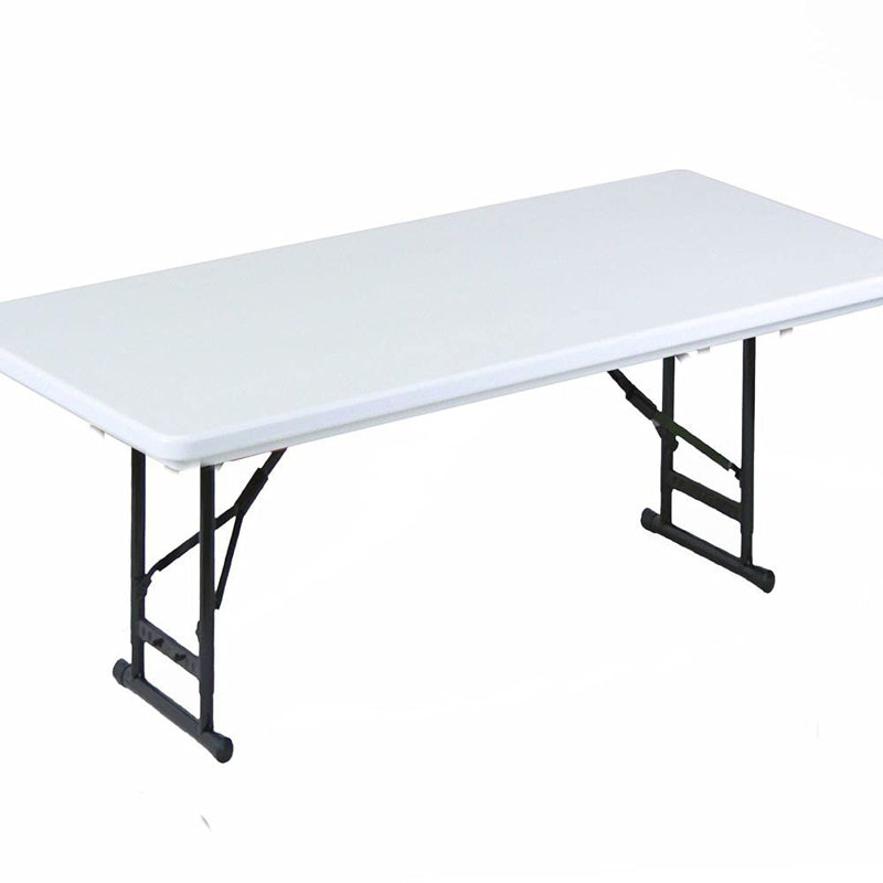 Rectangular Portable Folding Table, 27" H x 60" L x 30 D, Light Texture