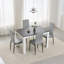 Walnut White 5-Piece Expandable Dining Table Set with 4 Upholstered Chairs, 120-150cm Extendable Table for 4-6 People, Modern Space-Saving Dining Set-134824074
