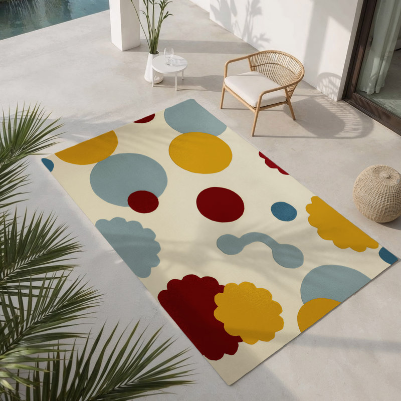 Funky Jiggle Indoor And Outdoor Area Rug, Rectangle 4' x 6'