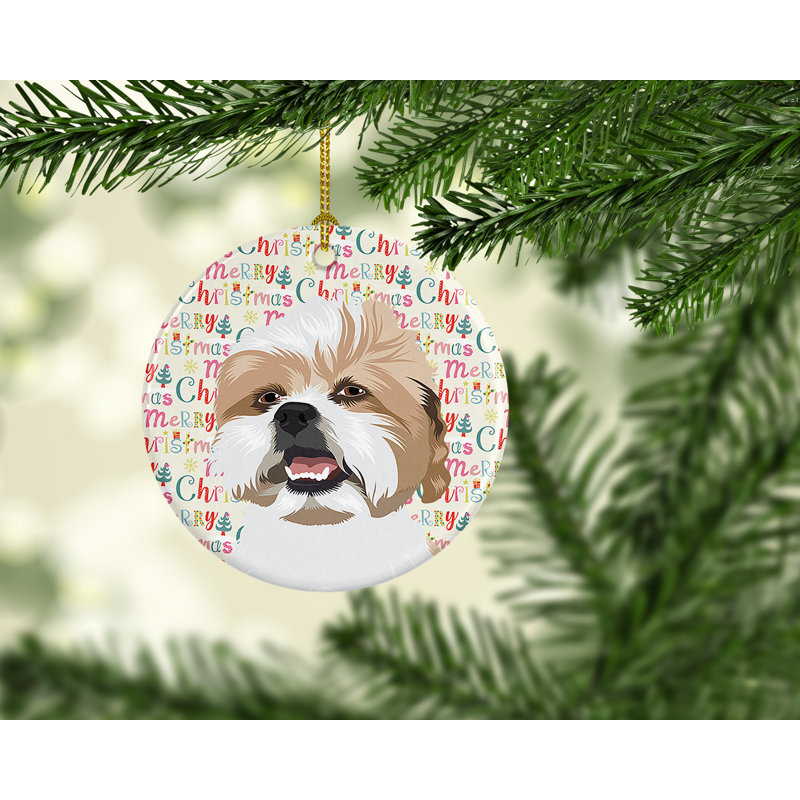 Ornement suspendu en céramique Shih-Tzu