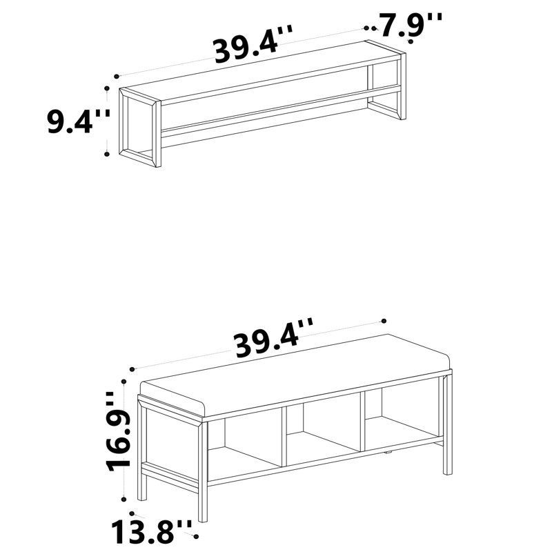 Soun Hall Tree 39.4'' Wide with Bench