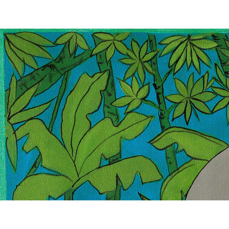 Shri Krishna Raas Lila dans un village | Acrylique sur toile