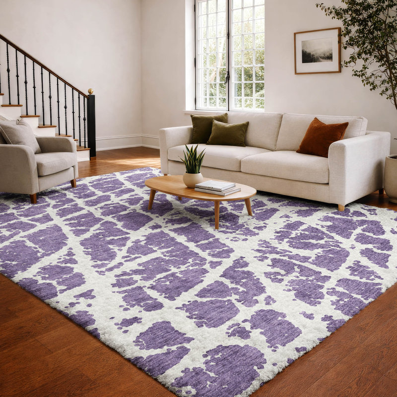 Tapis craquelé de première qualité ADS501, Mauve, 10 pi x 14 pi