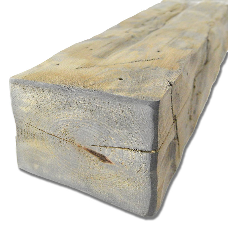 Wilson Barnwood Fireplace Shelf Mantel, Driftwood, 6"H x 10"W x 72"D