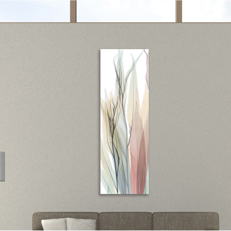 «Sprouting Hues 6», toile tendue par Albert Koetsier, H 36 po x l 12 po x P 1,5 po