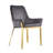     Pangea Home Hudson Tufted Upholstered Arm Chair - Dining Chairs Set of 2 – Modern Upholstered Accent Chairs for Kitchen, Dining Room, Living, or Breakfast - Gray Velvet with Gold Legs-33064611-33064610