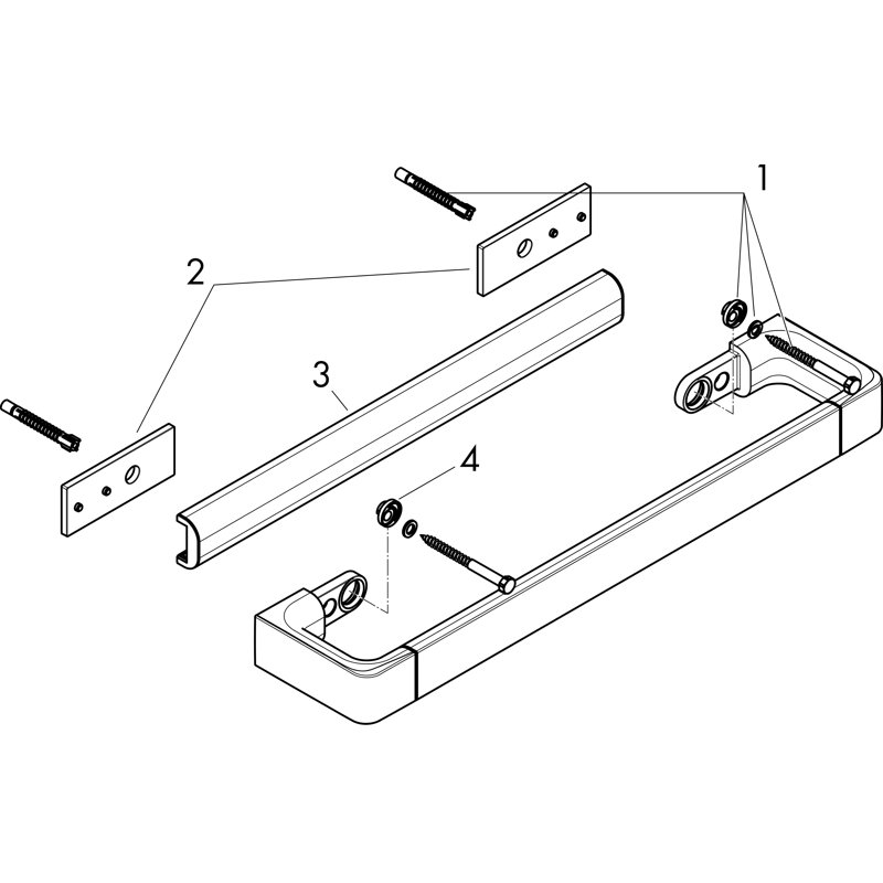 Universal 27" Wall Mounted Towel Bar, Chrome, 1.22" H x 1.22" W x 3.3" D