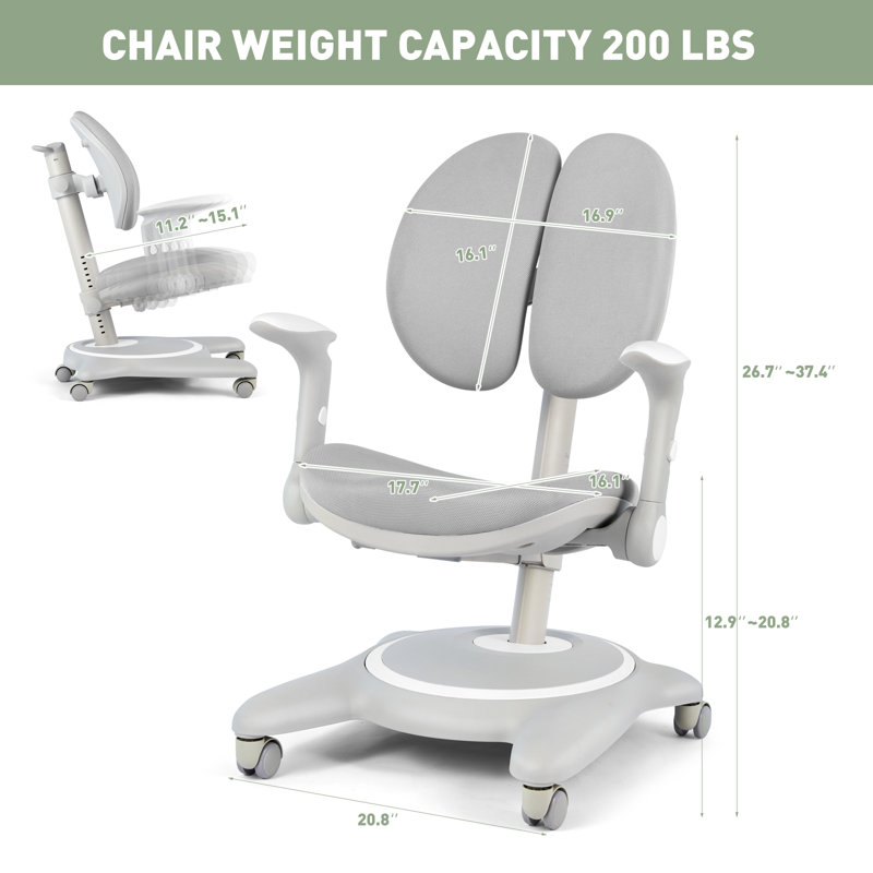 Fauteuil et repose-pieds pour enfants 20,8, gris