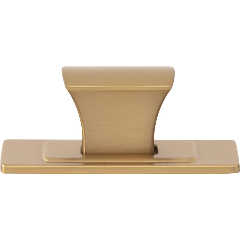 Zander 1 1/4" Length Rectangle Knob, Warm Brass