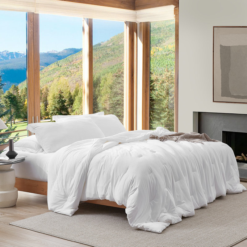 Cooling - Coma Inducer庐 Oversized Comforter Set - Frosty Taupe, Queen Comforter + 2 Standard Shams, White