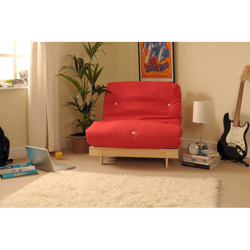 Trishelle Upholstered Convertible Sofa, 76cm H x 120cm W x 78cm D, Red